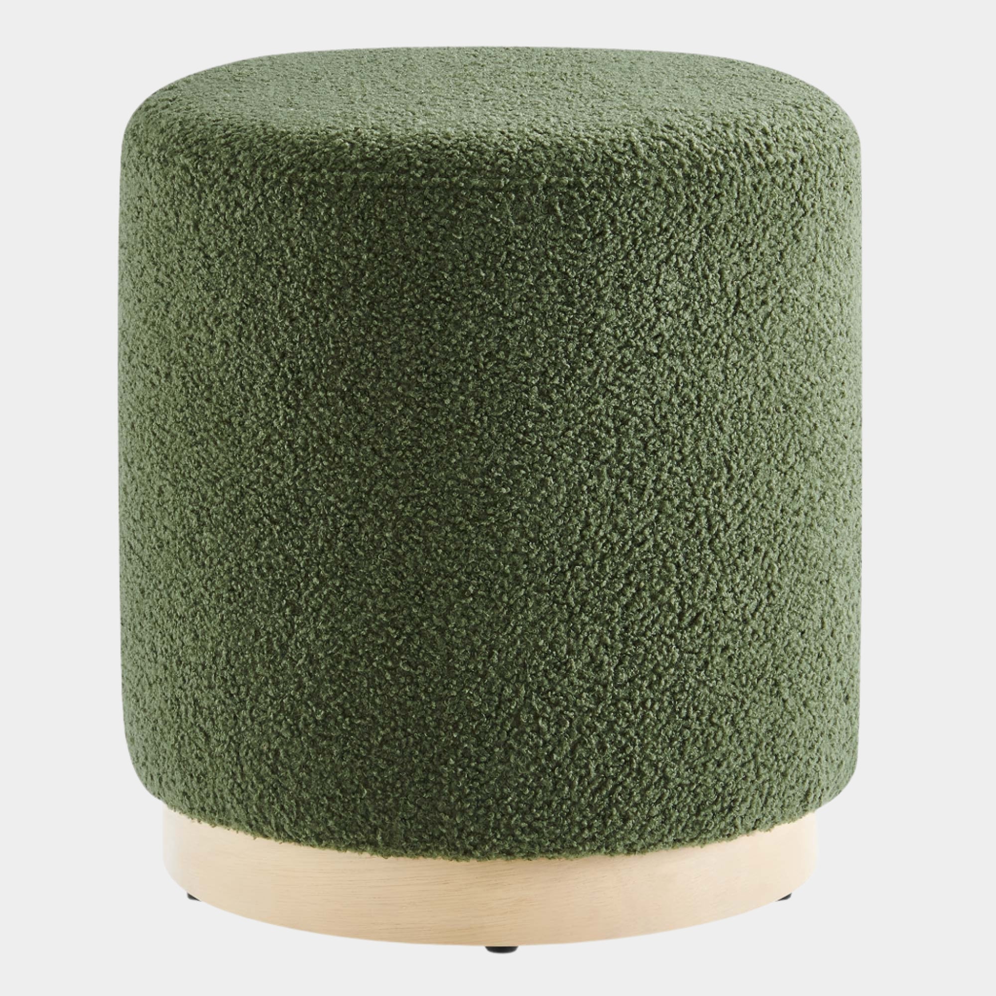 Tilden 16" Round Sherpa Upholstered Ottoman