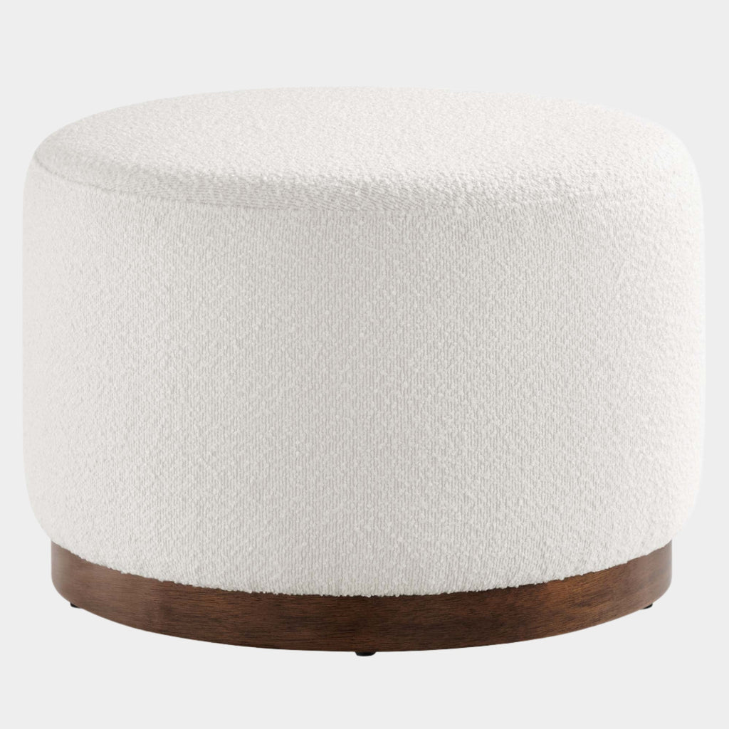 Tilden Large 23" Round Boucle Upholstered Upholstered Ottoman