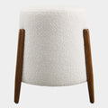 Riven Upholstered Boucle Fabric Ottoman in Cloud