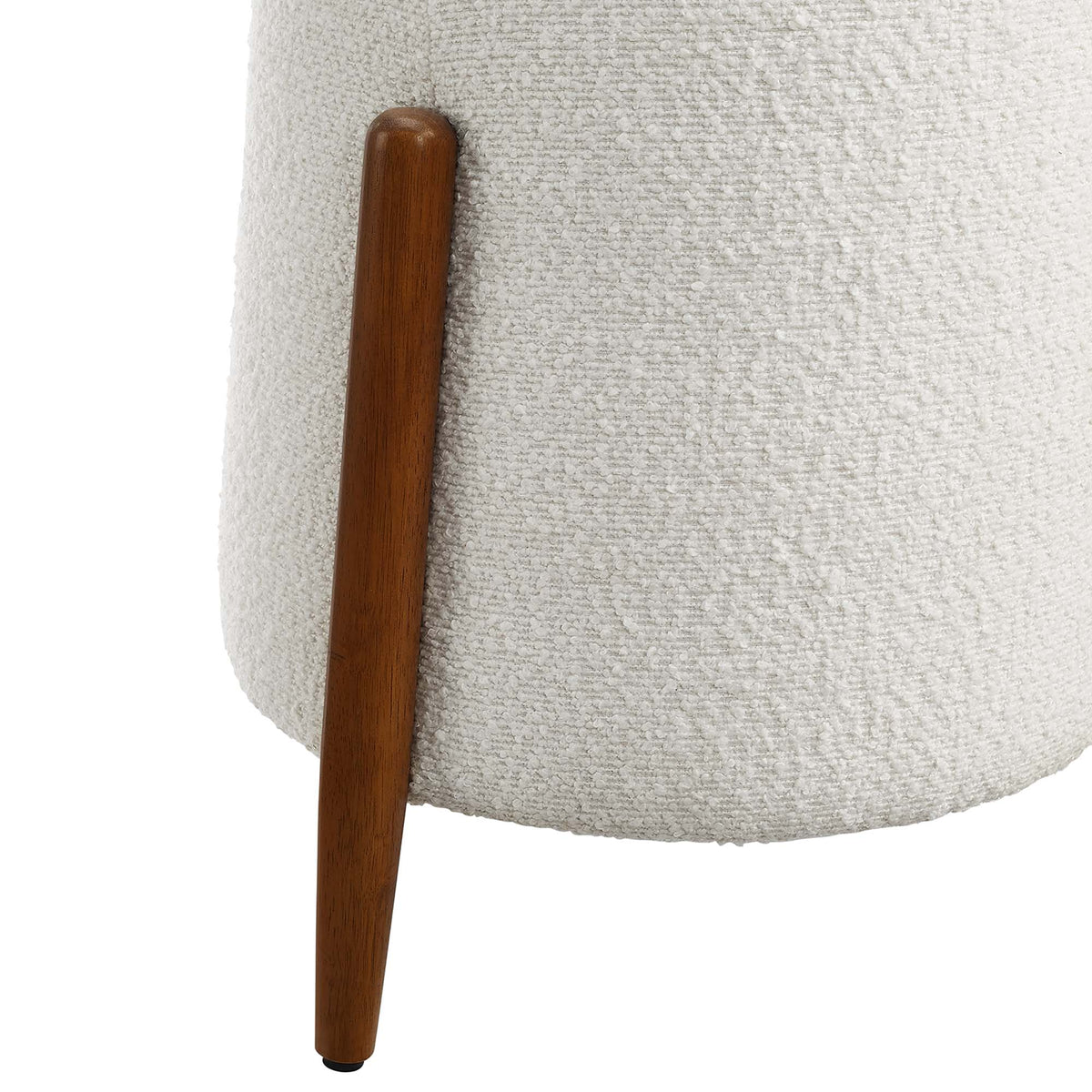 Riven Upholstered Boucle Fabric Ottoman in Cloud