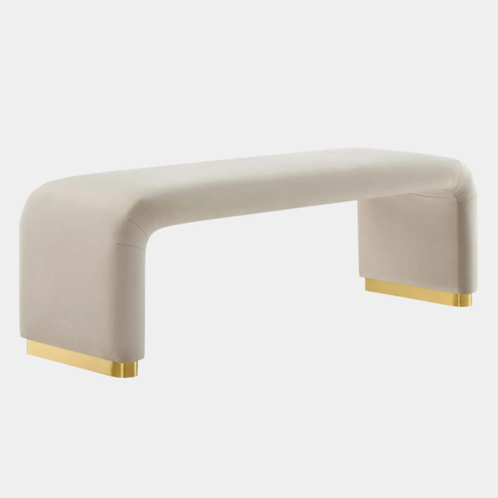 Koda Performance Velvet Waterfall Long Bench