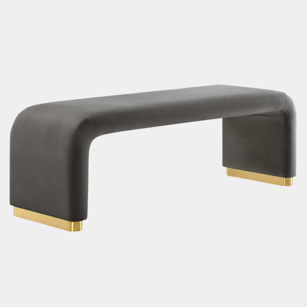 Koda Performance Velvet Waterfall Long Bench