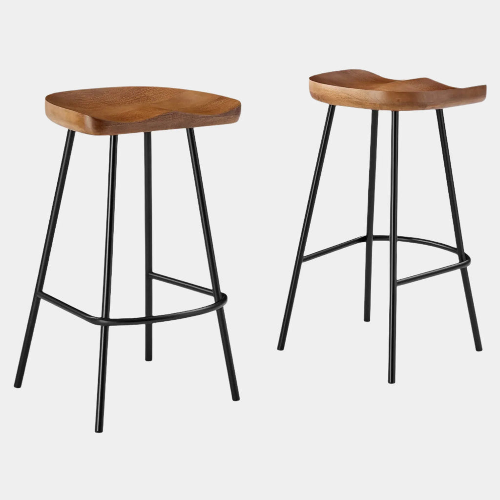 Concord Backless Wood Counter Stools - Set of 2