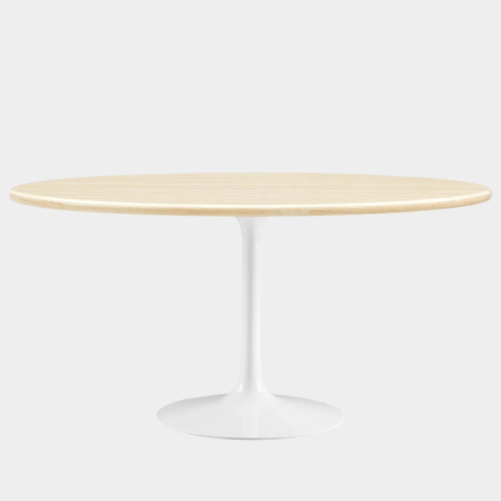 Lippa Oval Artificial Travertine Dining Table