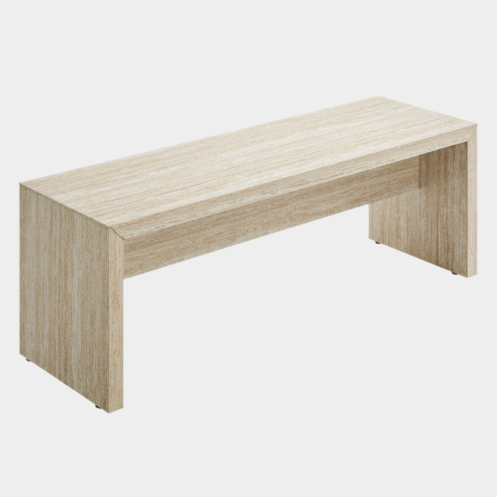 Mirella 53.5” Faux Travertine Bench