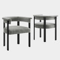 Imogen Fabric Upholstered Barrel Dining Chairs Set of 2