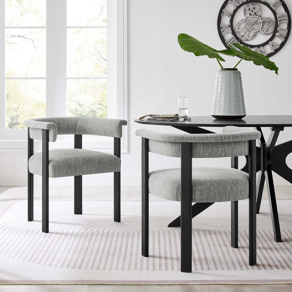 Imogen Fabric Upholstered Barrel Dining Chairs Set of 2