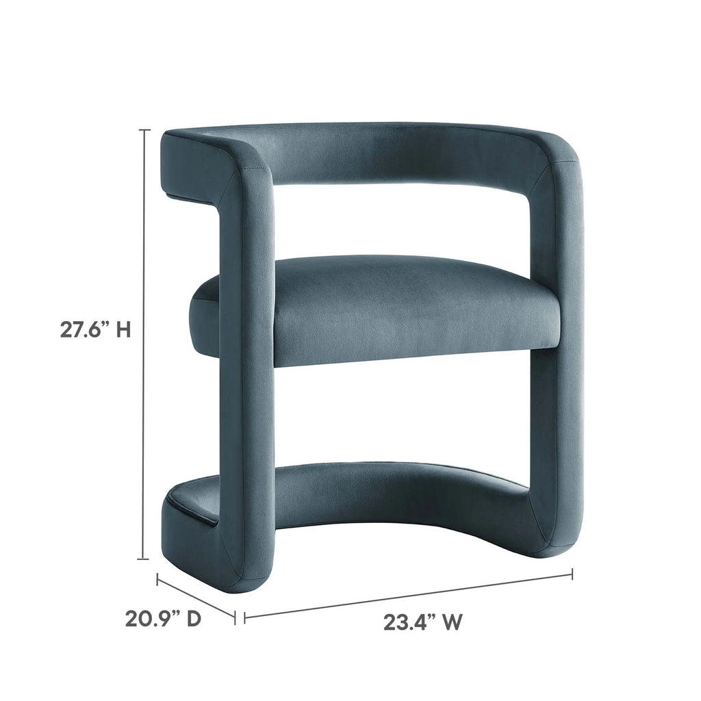 Winslow Performance Velvet Barrel Accent Chair