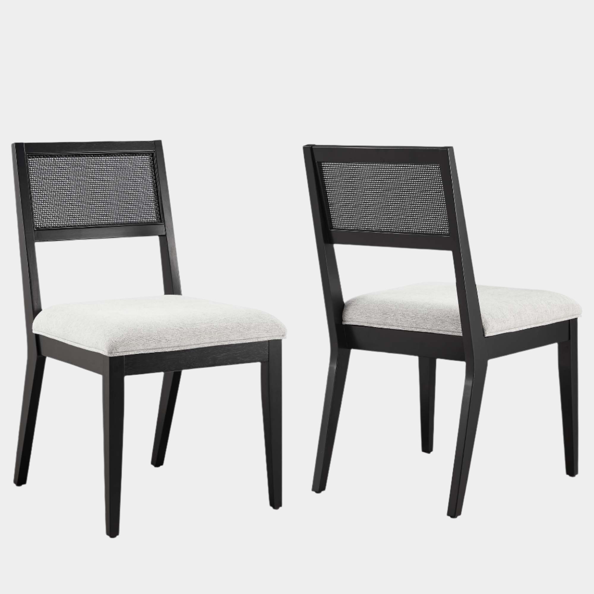 Nimba Faux Rattan Fabric Dining Chairs Set of 2