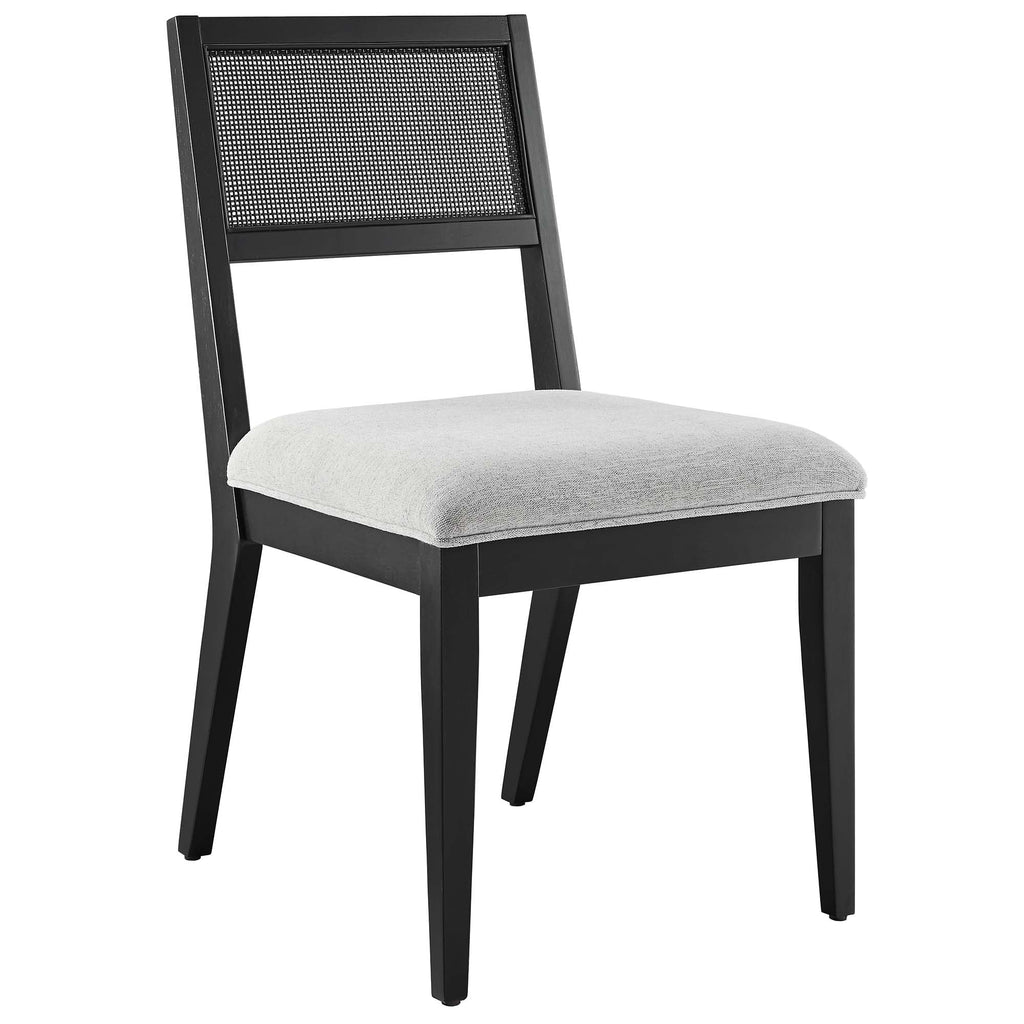 Nimba Faux Rattan Fabric Dining Chairs Set of 2