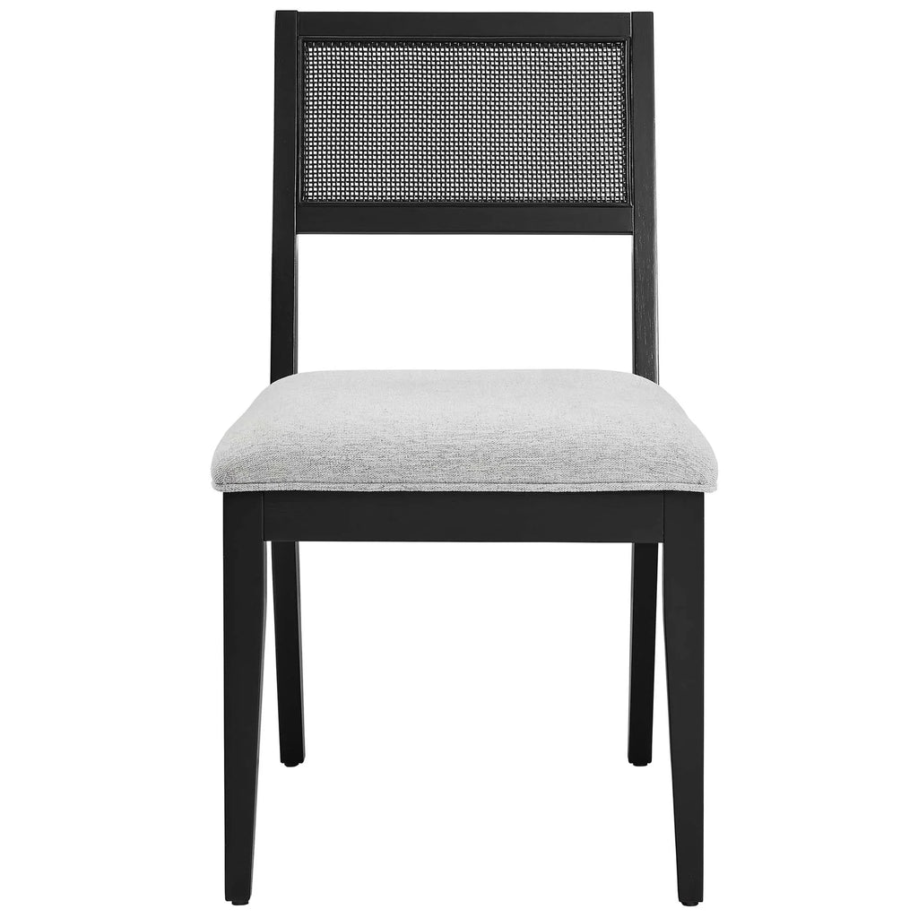 Nimba Faux Rattan Fabric Dining Chairs Set of 2