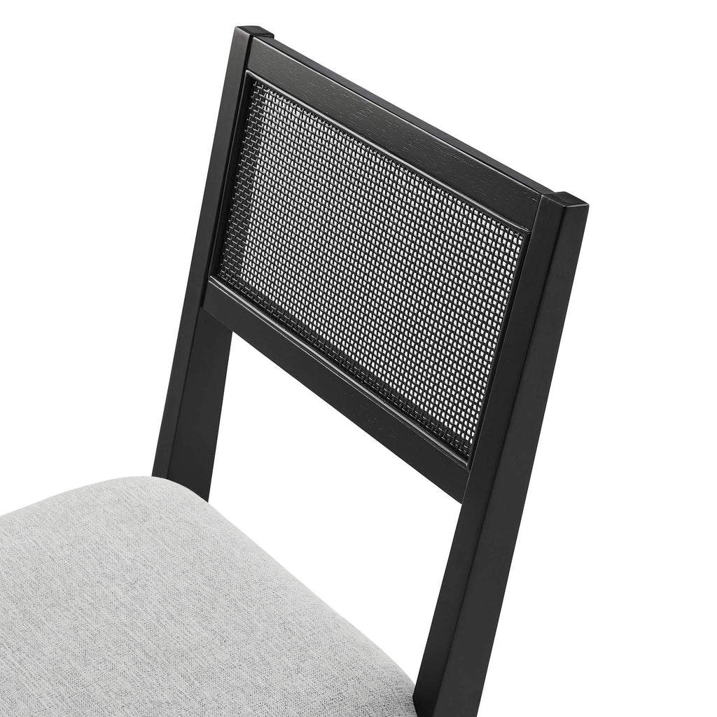 Nimba Faux Rattan Fabric Dining Chairs Set of 2