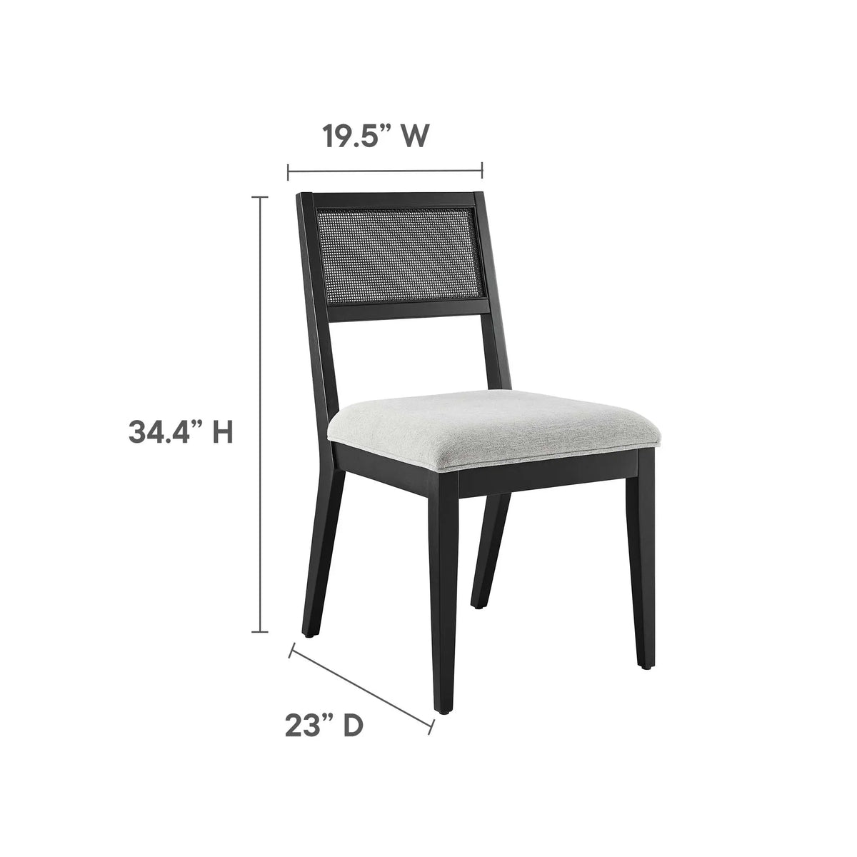 Nimba Faux Rattan Fabric Dining Chairs Set of 2