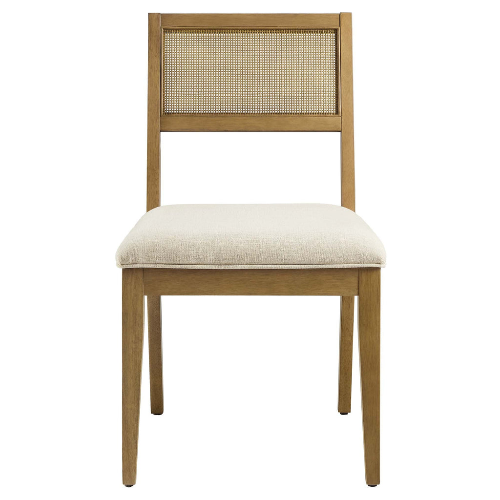 Nimba Faux Rattan Fabric Dining Chairs Set of 2