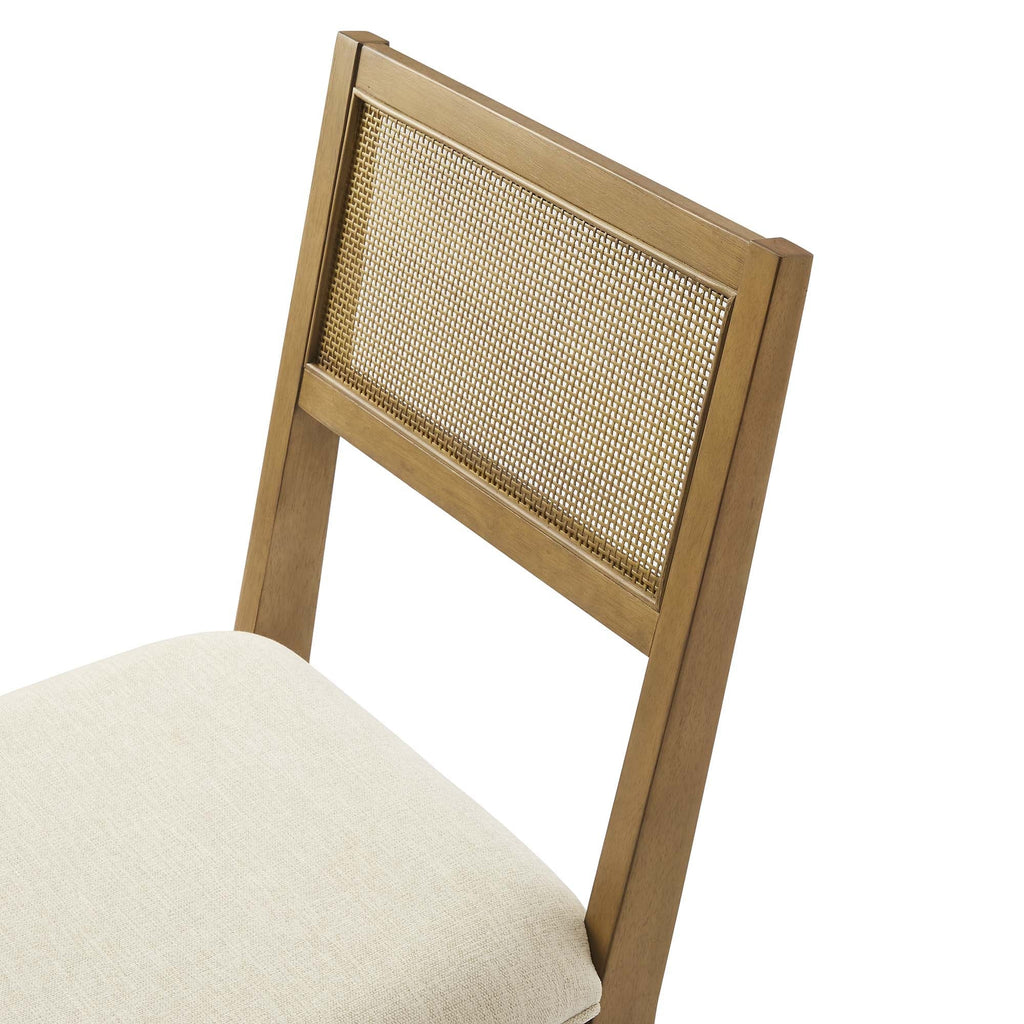 Nimba Faux Rattan Fabric Dining Chairs Set of 2