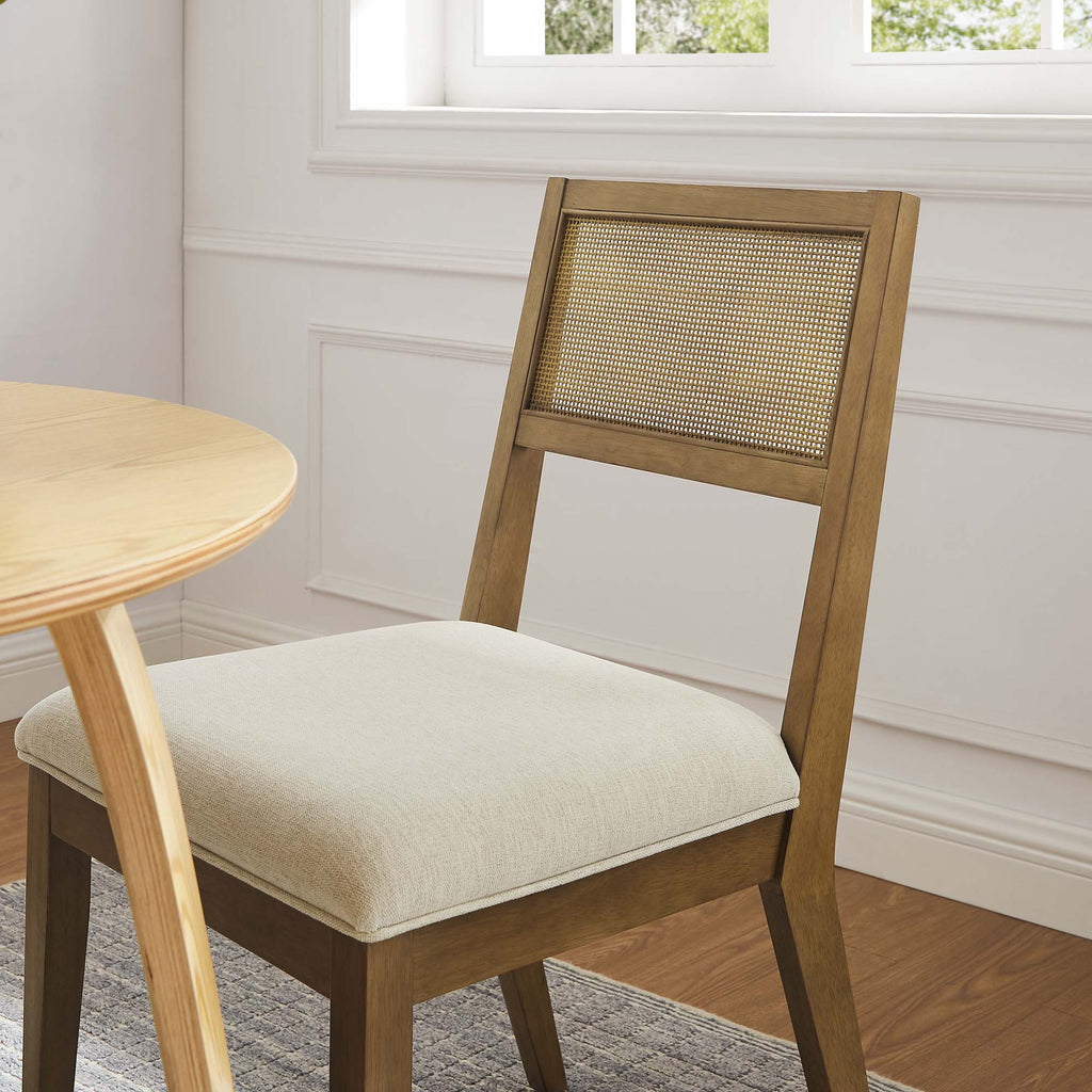 Nimba Faux Rattan Fabric Dining Chairs Set of 2