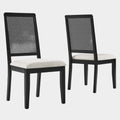 Arlo Faux Rattan and Wood Dining Side Chairs Set of 2