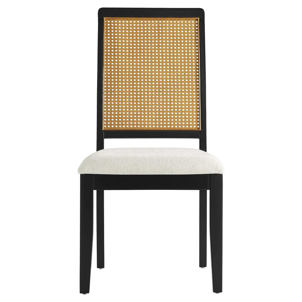 Arlo Faux Rattan and Wood Dining Side Chairs Set of 2