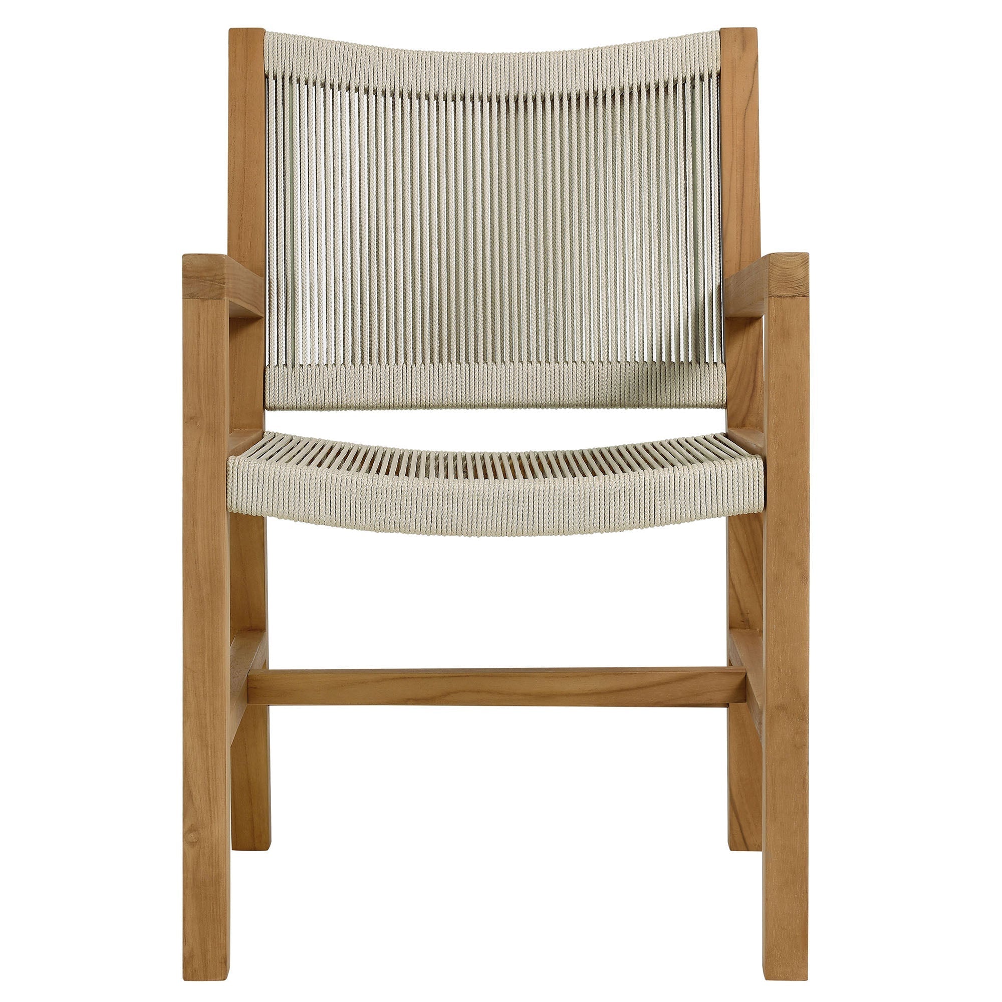 Vienna 5-Piece Outdoor Patio Teak and Rope Dining Set with Armchairs
