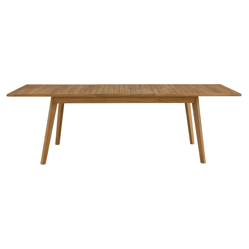 Vienna Outdoor Patio Teak Wood Extendable Dining Table in Natural