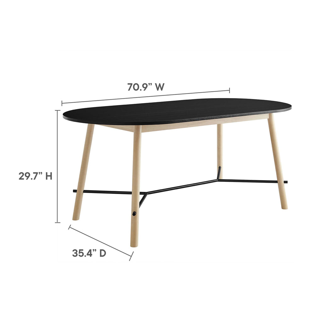 Infuse 71" Wood Grain Dining Table in Black Oak