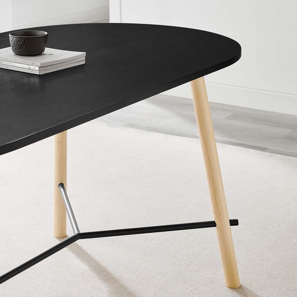 Infuse 71" Wood Grain Dining Table in Black Oak