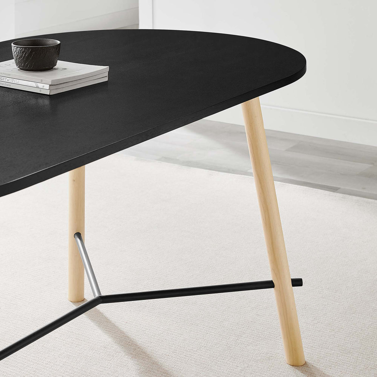 Infuse 71" Wood Grain Dining Table in Black Oak