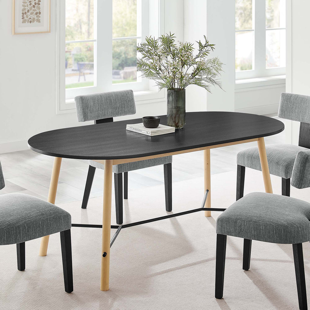 Infuse 71" Wood Grain Dining Table in Black Oak