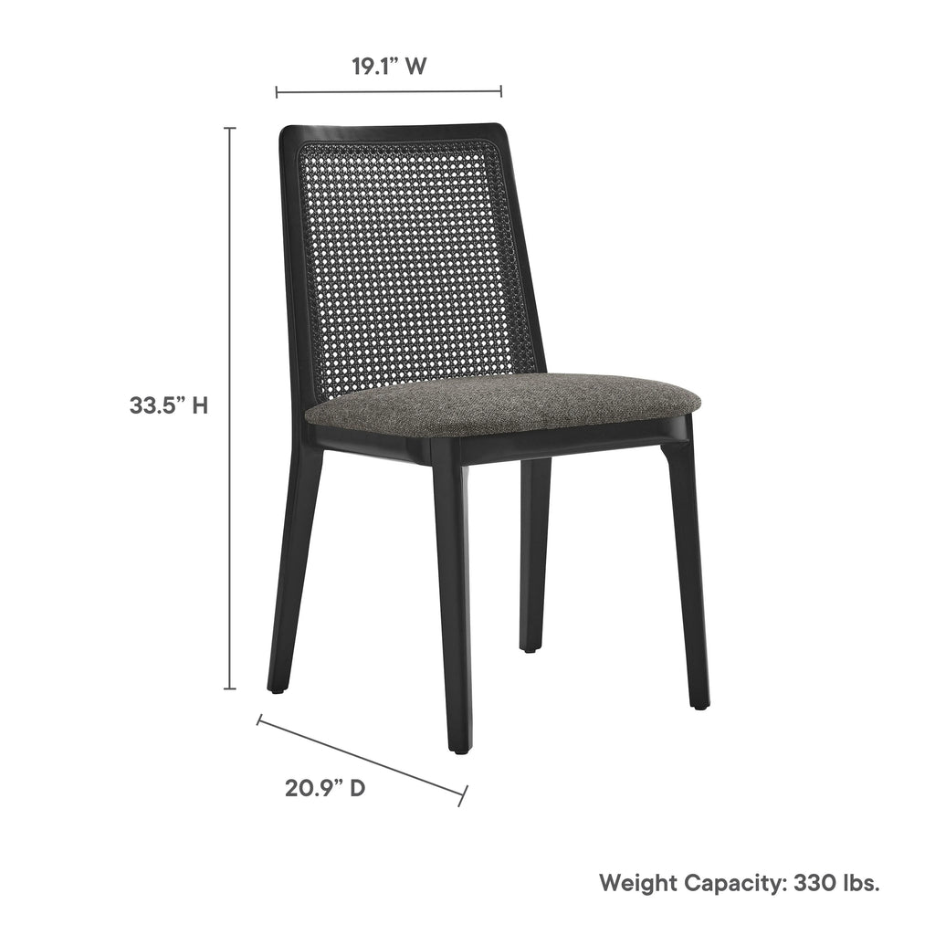 Monarch Wood and Rattan Dining Side Chair