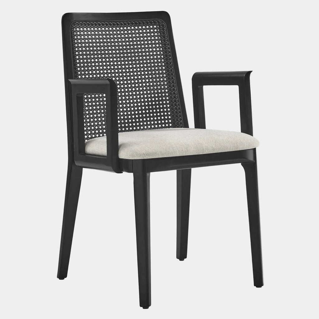 Monarch Wood and Rattan Dining Armchair
