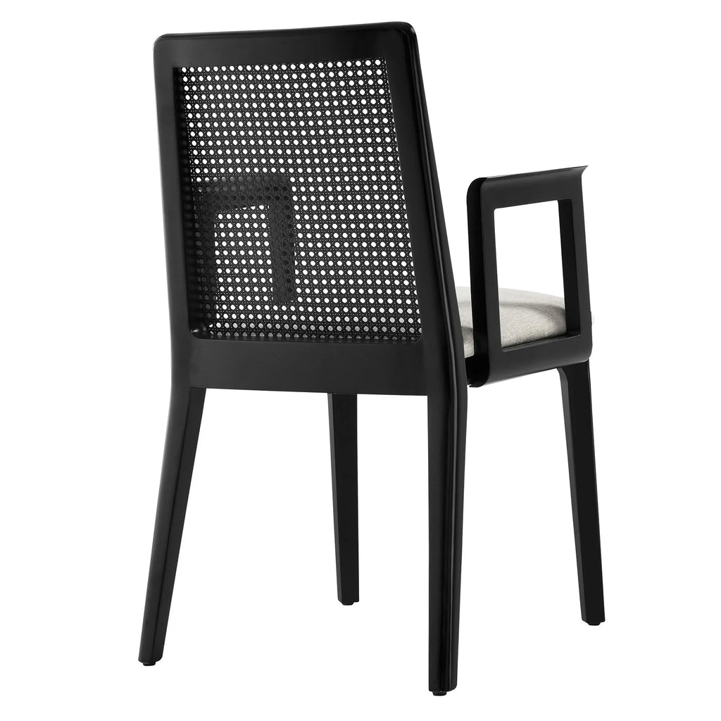 Monarch Wood and Rattan Dining Armchair