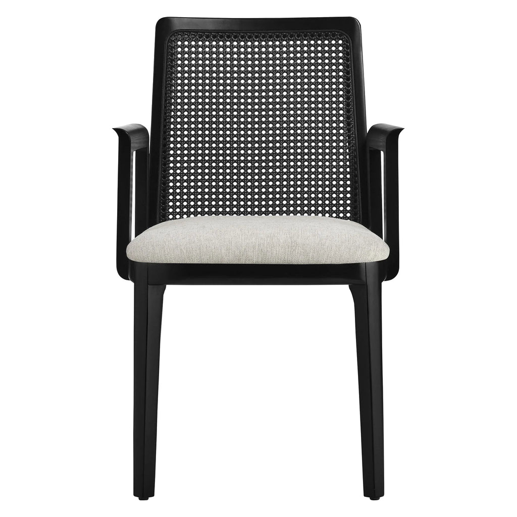Monarch Wood and Rattan Dining Armchair