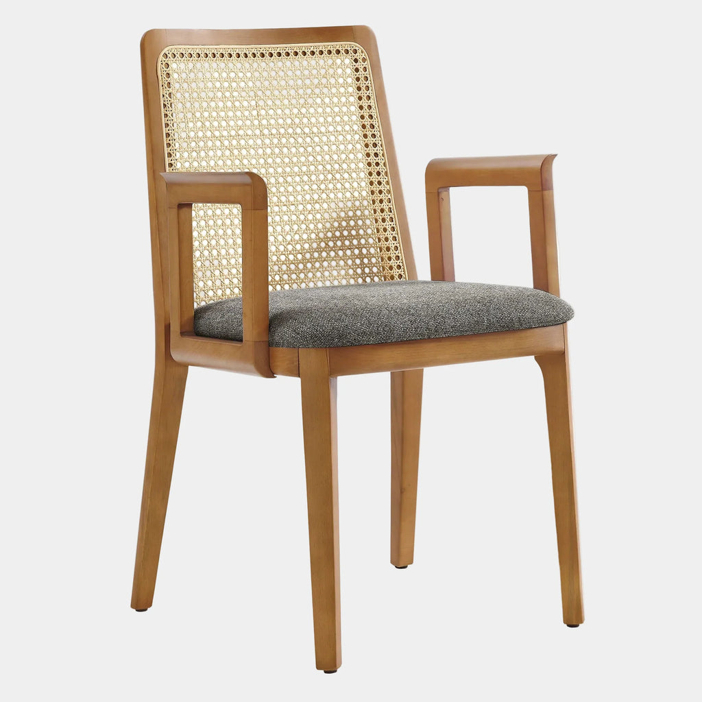 Monarch Wood and Rattan Dining Armchair