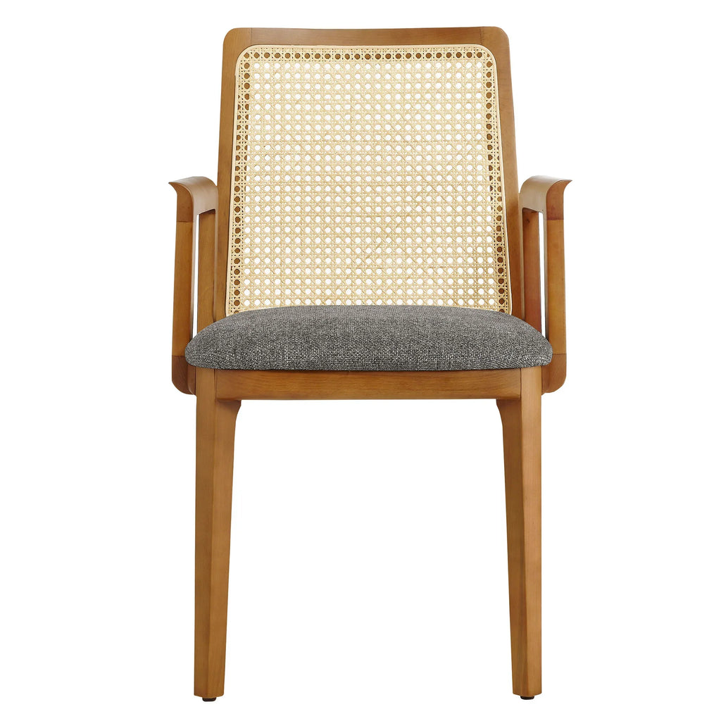 Monarch Wood and Rattan Dining Armchair