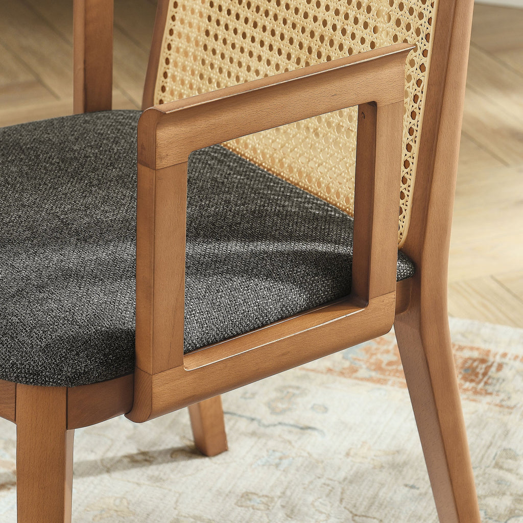 Monarch Wood and Rattan Dining Armchair