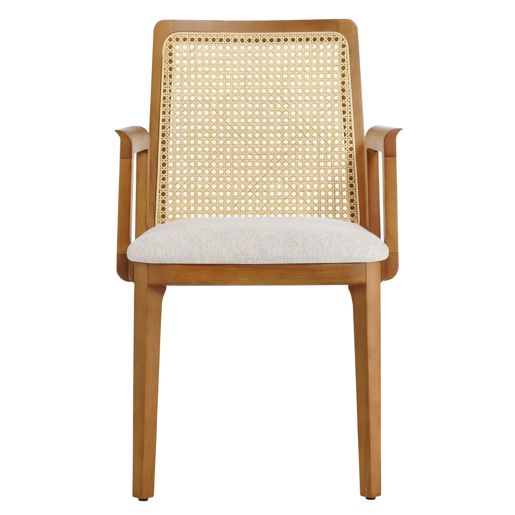 Monarch Wood and Rattan Dining Armchair