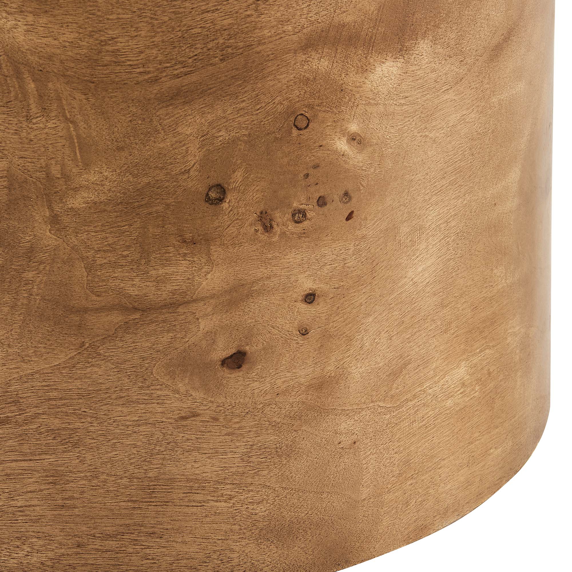 Breeze Boucle Upholstered Ottoman in Ivory Burl
