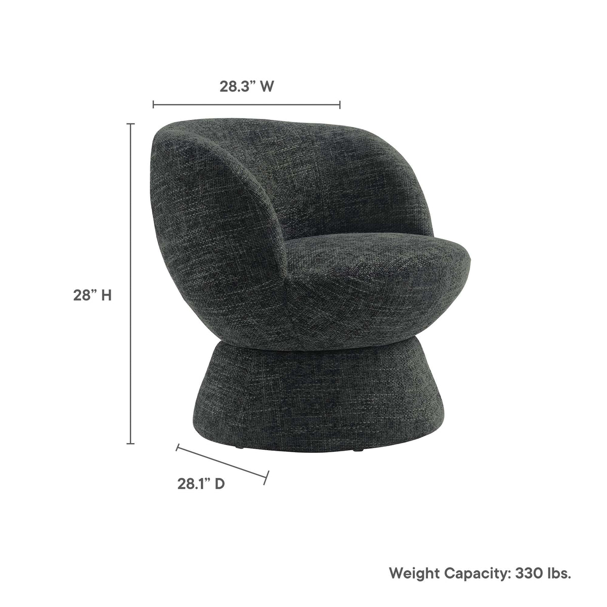 Vesta Chenille Fabric Upholstered Swivel Chair