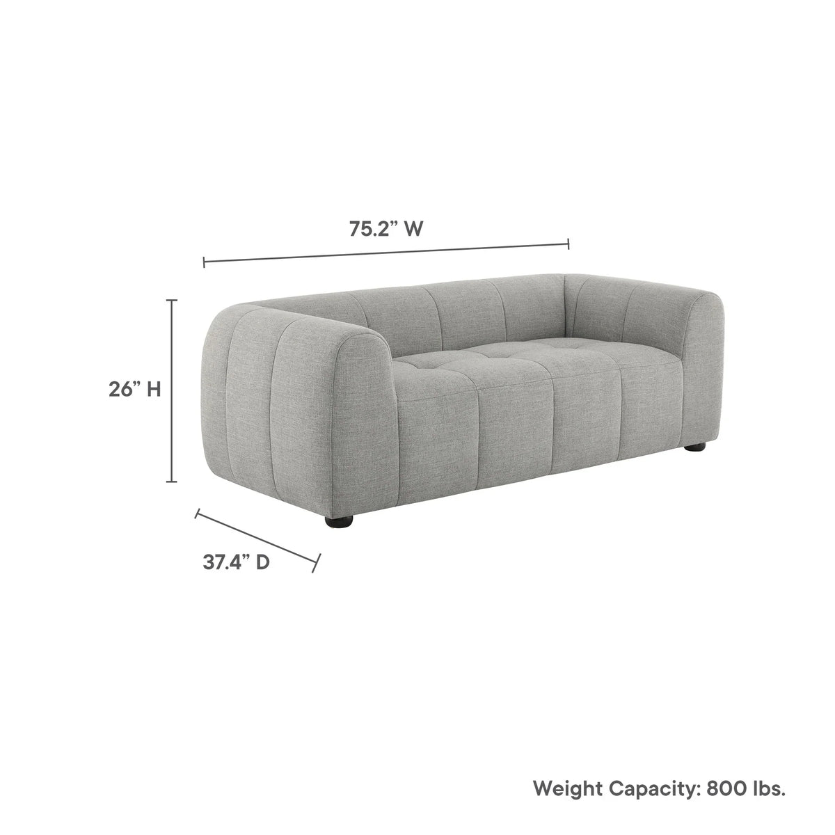 Liana Upholstered Fabric Loveseat
