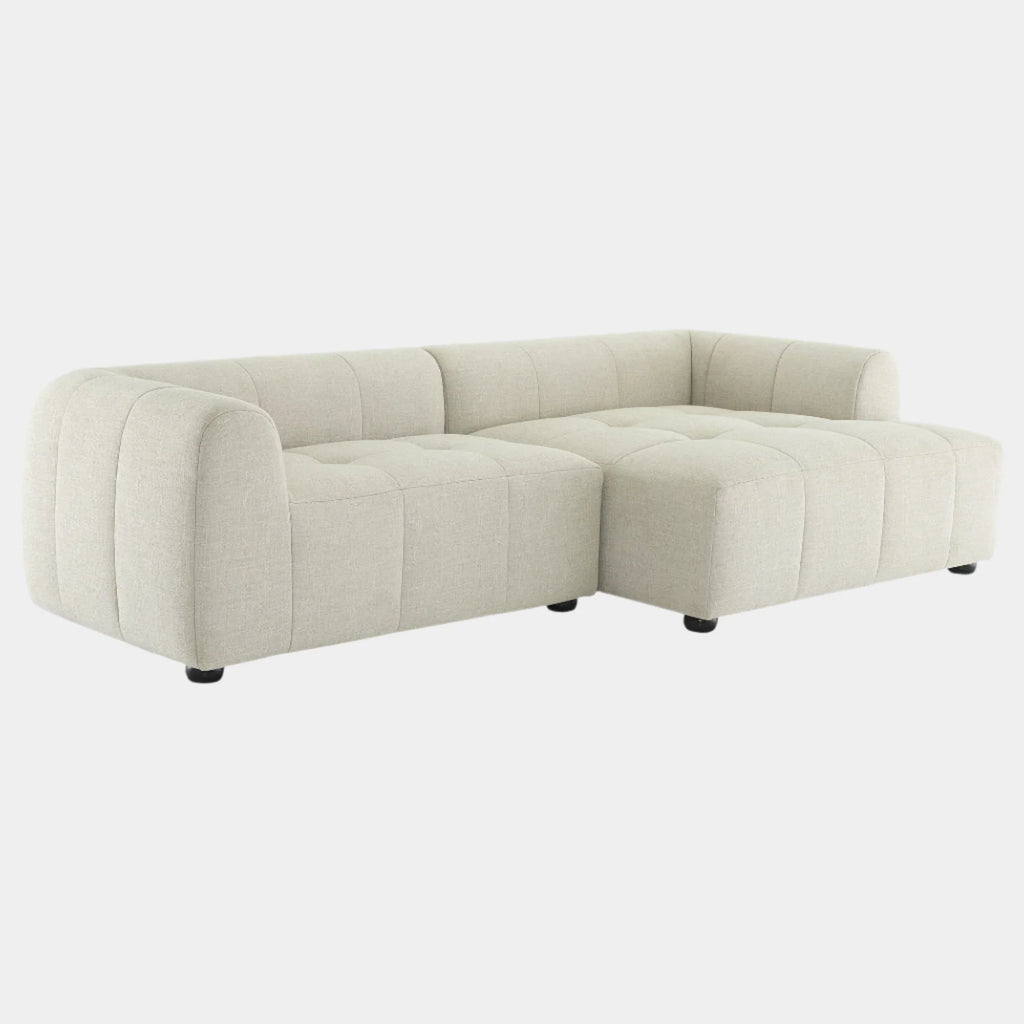 Liana Right-Facing Upholstered Fabric Modular Sofa with Chaise