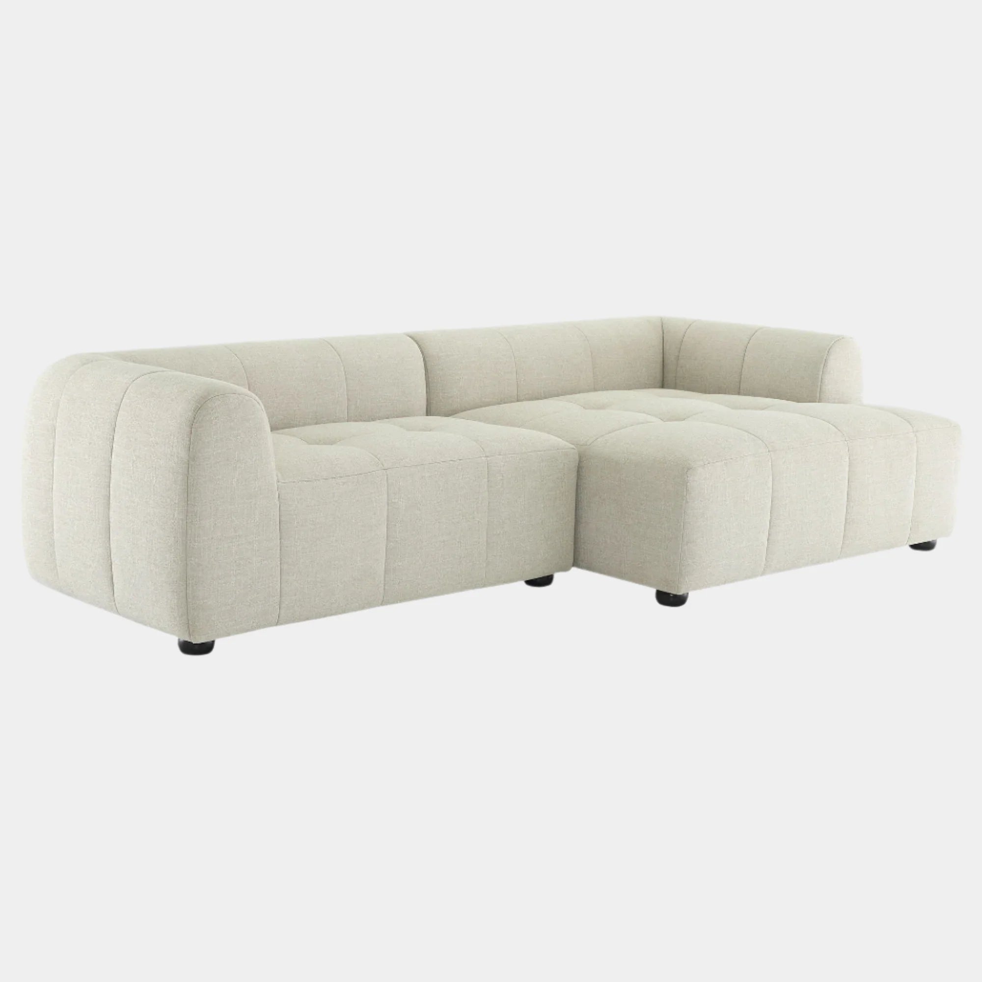 Liana Right-Facing Upholstered Fabric Modular Sofa with Chaise