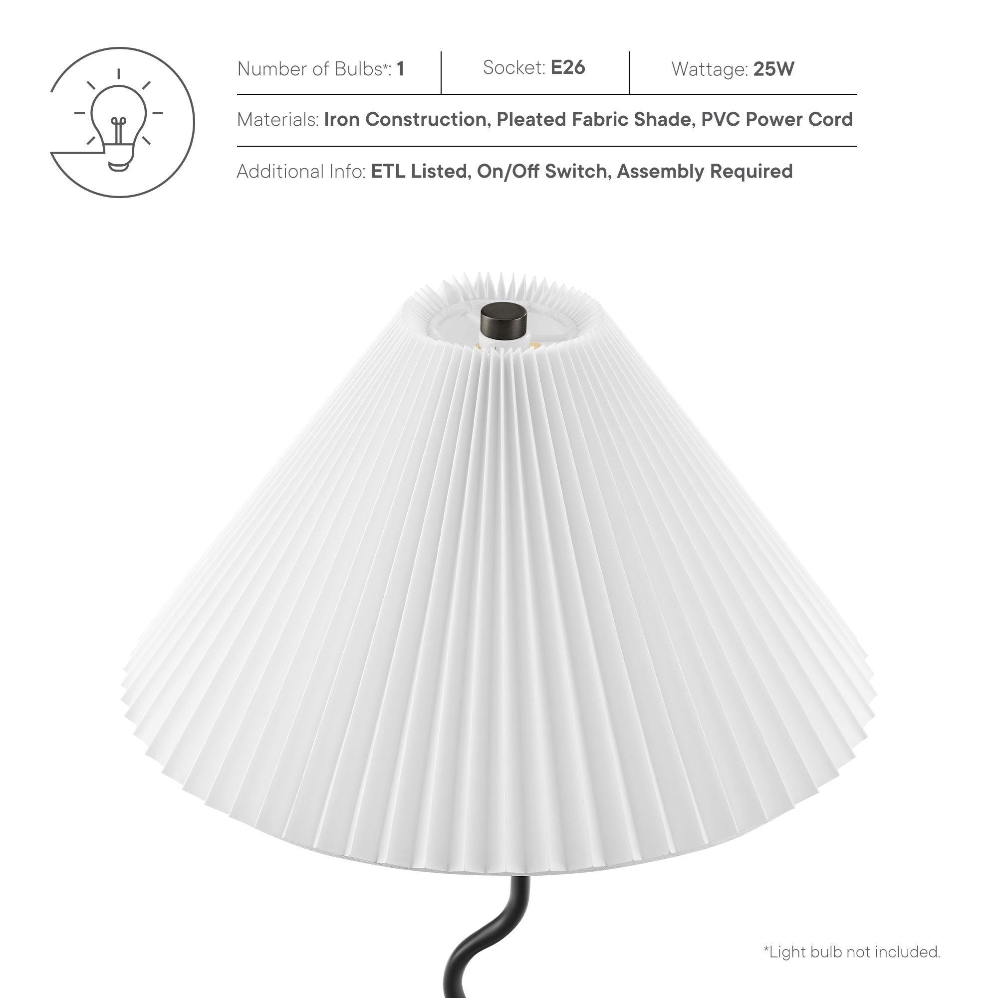 Wave Squiggle Floor Lamp in Black