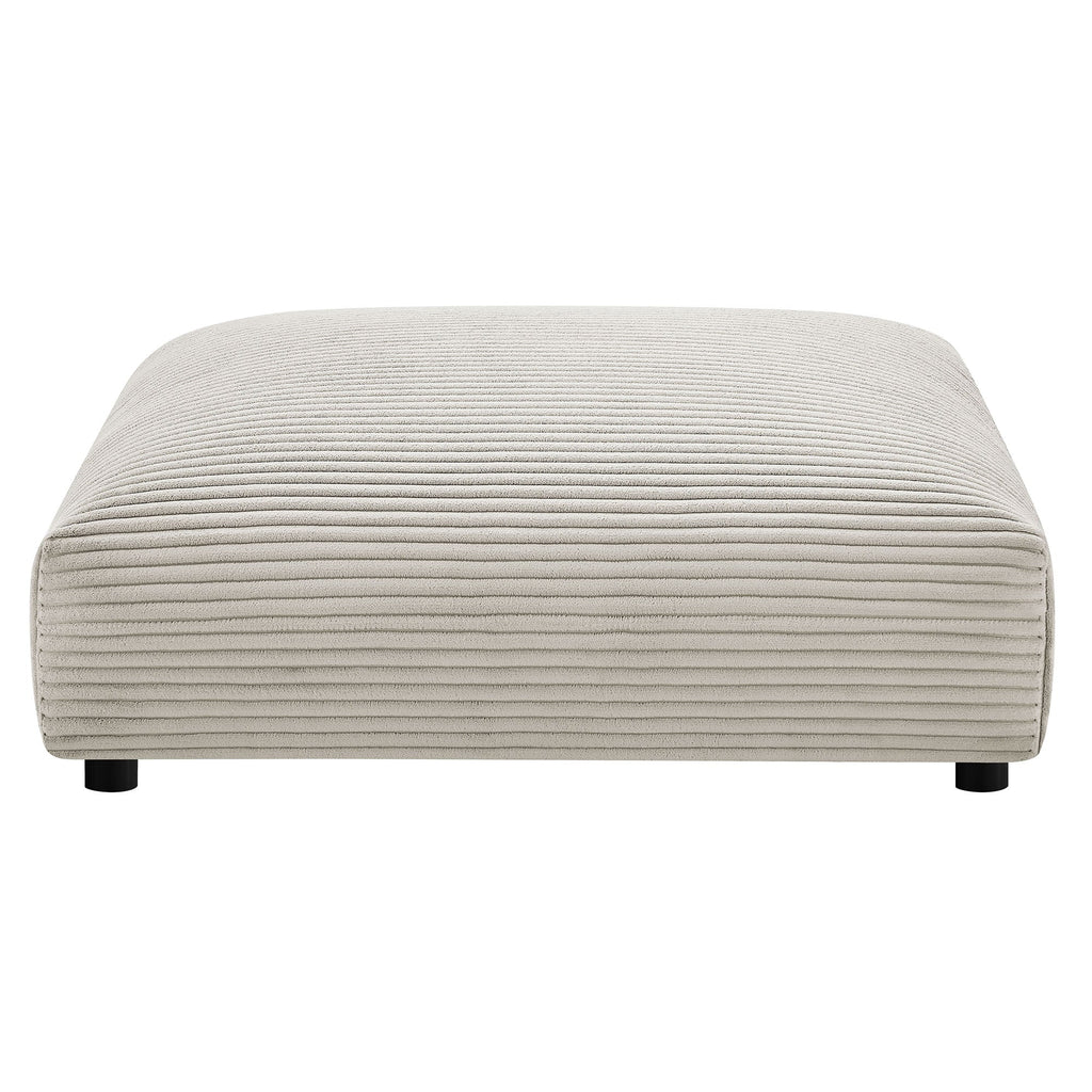 Solace Modular Corduroy Upholstered Armless Loveseat and Ottoman Set