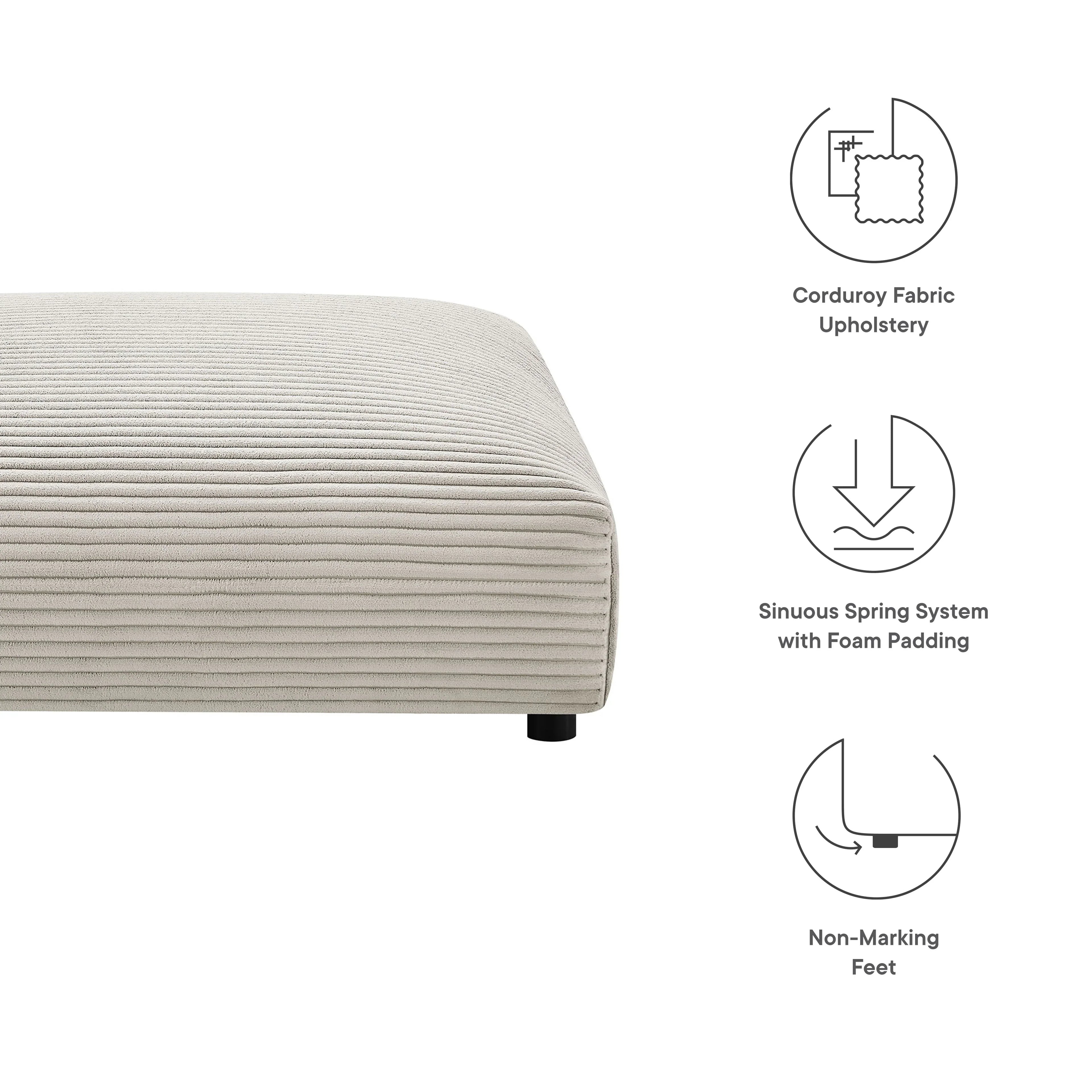Solace Modular Corduroy Upholstered Ottoman