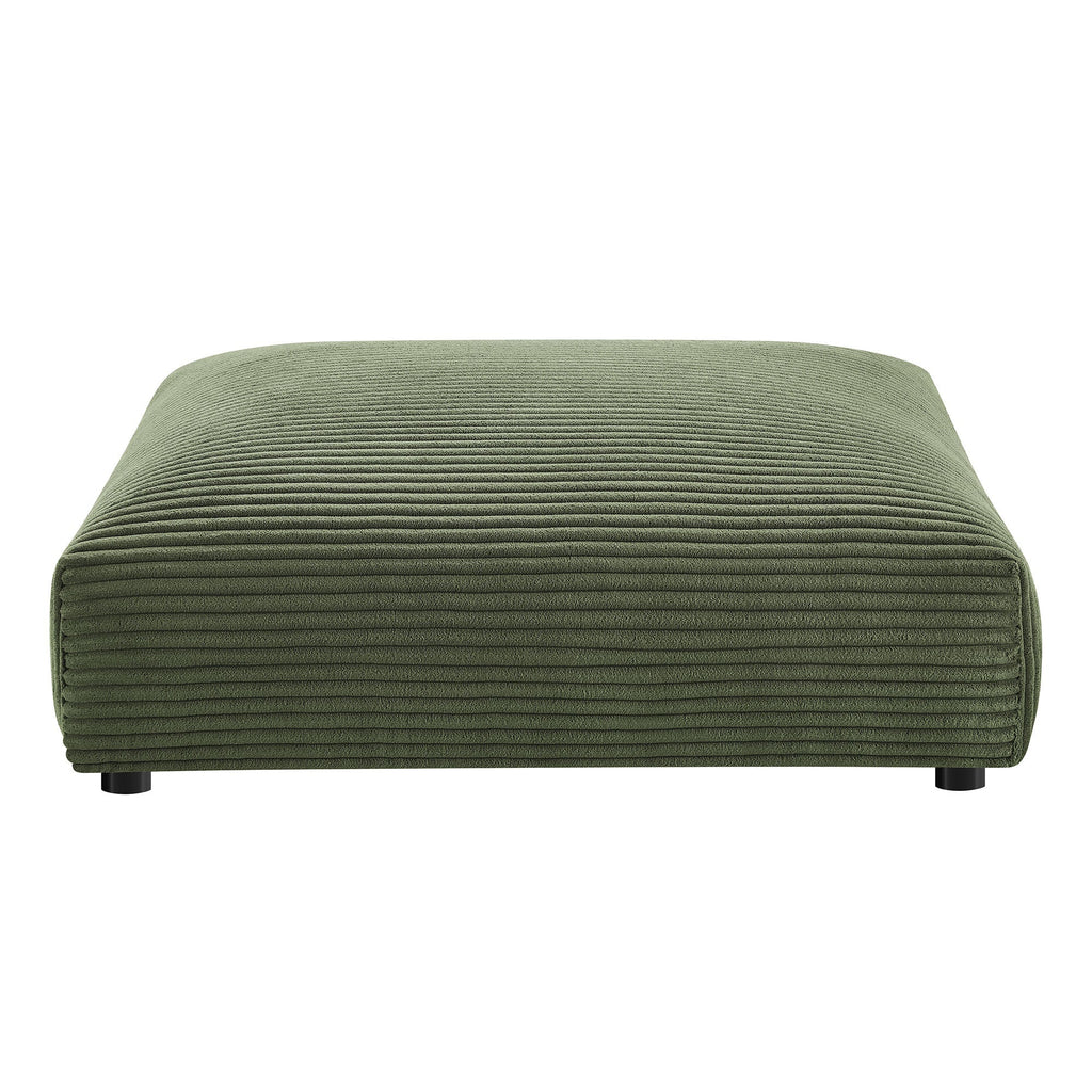 Solace Modular Corduroy Upholstered Armless Loveseat and Ottoman Set