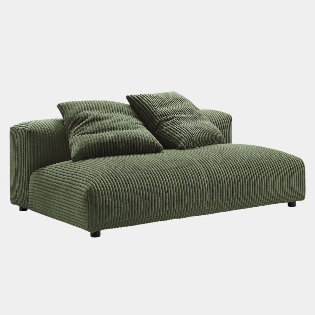 Solace Modular Corduroy Upholstered Armless Loveseat