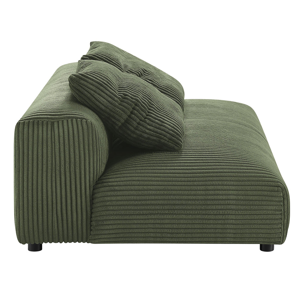 Solace 2-Piece Modular Corduroy Upholstered Sectional Sofa With Chaise