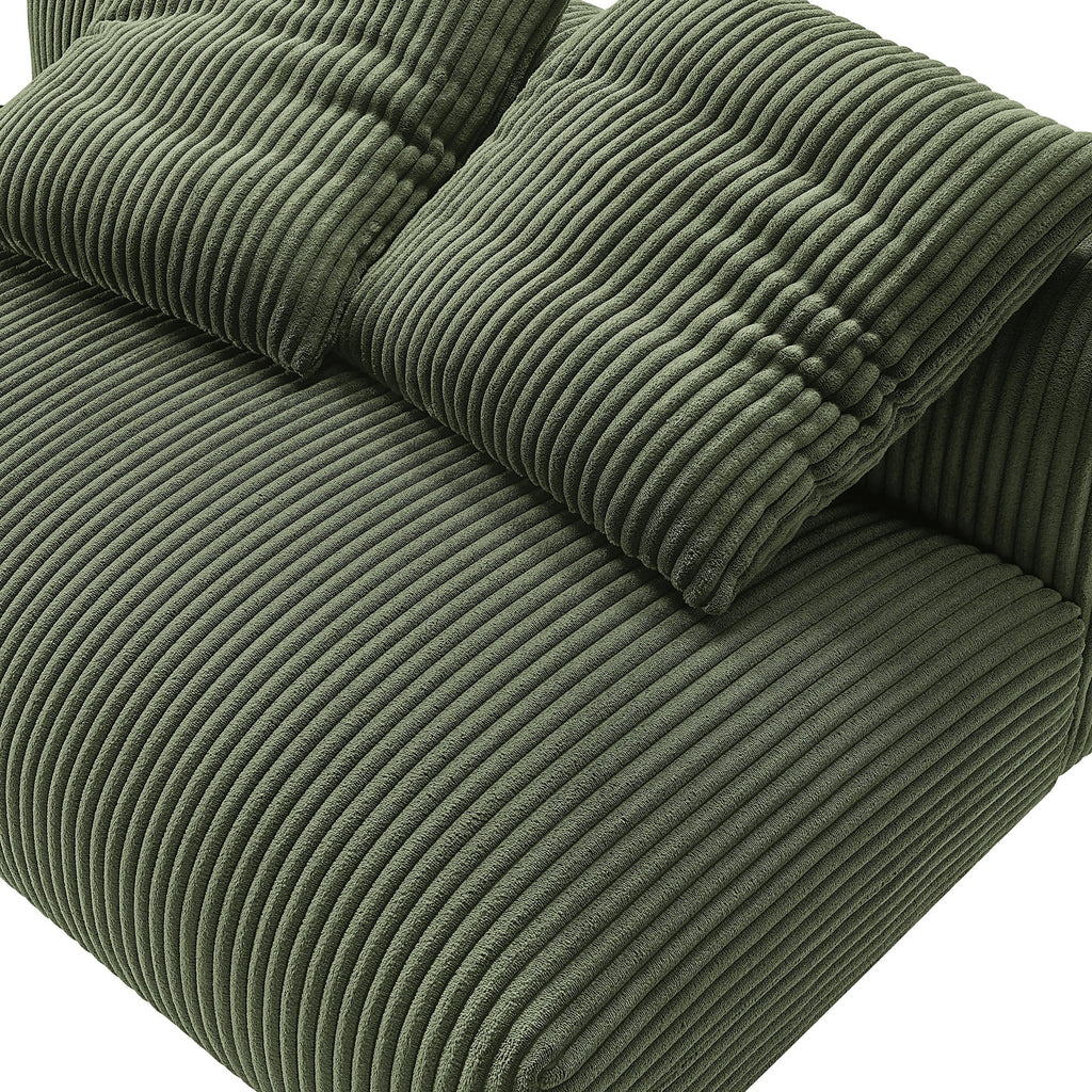 Solace Modular Corduroy Upholstered Armless Loveseat