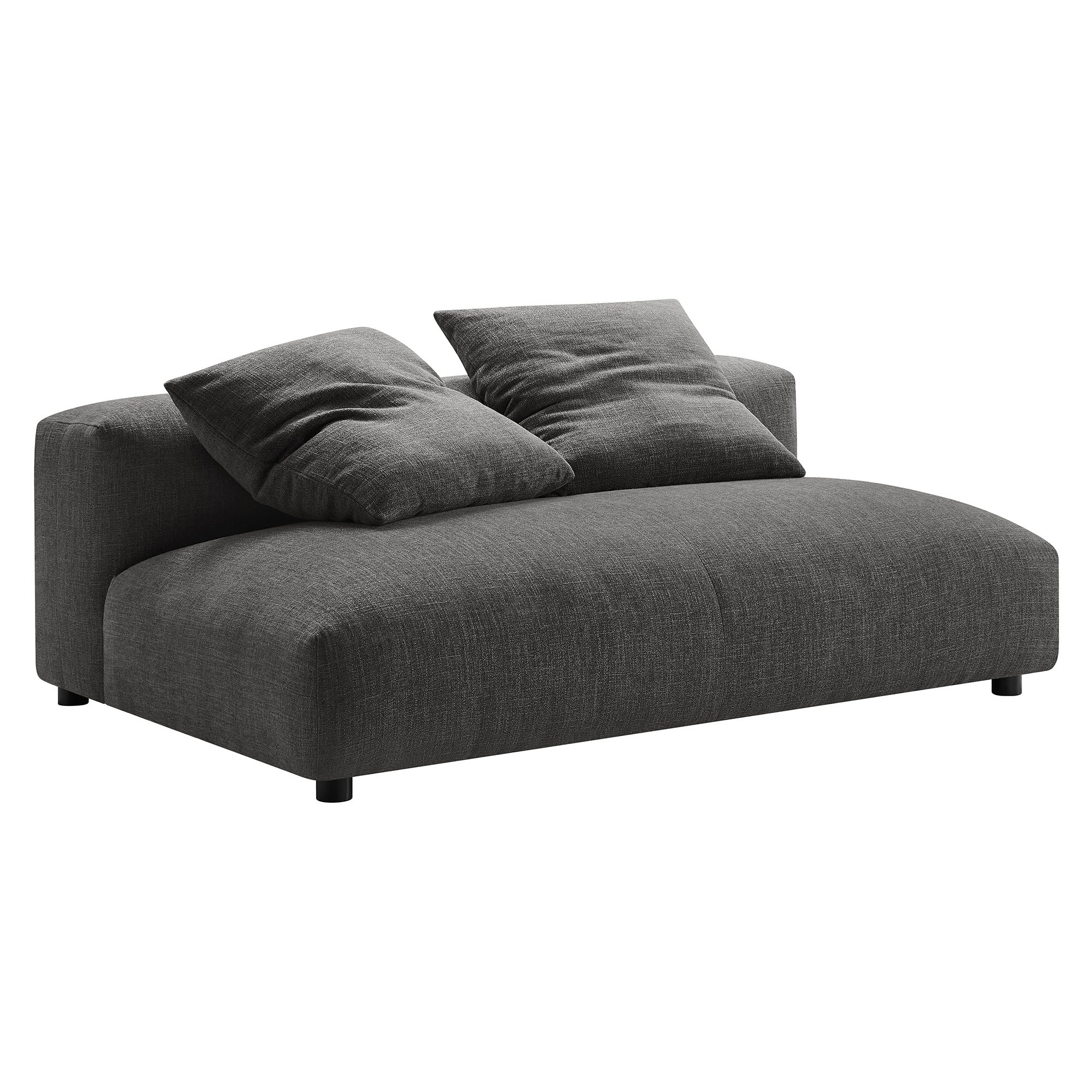 Solace 2-Piece Modular Upholstered Fabric Sectional Sofa With Chaise