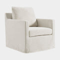 Serene Fabric Slipcovered Swivel Armchair